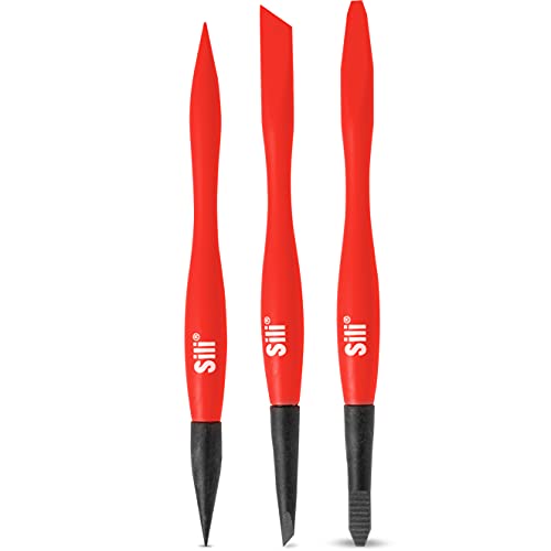 Sili Glue Brush Kit with Micro Wood Glue Applicator Brushes for Woodworking, Crafts, Models - Fine, Chiseled, Flat Tapered Tips