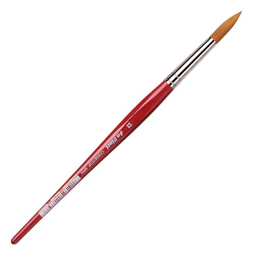 da Vinci Watercolor Series 5580 CosmoTop Spin Paint Brush, Round Synthetic with Red Handle, Size 12 (5580-12) - size: Size 12, style: Round