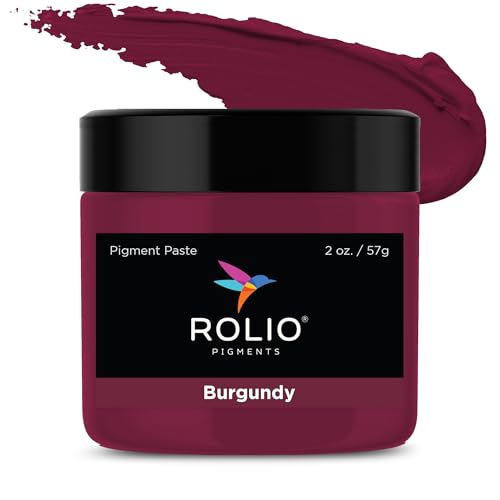 Rolio Pigment Paste, 2oz Jar - Burgundy, Ideal for Epoxy Projects, Rich Dye for Vibrant Art, Epoxy Resin Dye and Pigment Paste for Coating, Casting, Molding, and DIY Craft Creations - color: Burgundy