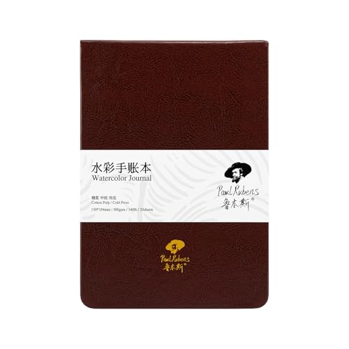 Paul Rubens Watercolor Journal, 100% Cotton Acid-Free Cold Press Watercolor Sketchbook 7.24 * 5.12 Inches, 140lb/300gsm,20 Sheets for Watercolors, Gouache, Acrylics - size: 1 Pack*7.24*5.12 Inches