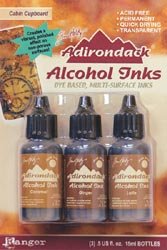 Brand New Adirondack Alcohol Ink .5 Ounce 3/Pkg - Cabin Cupboard-Caramel/Ginger/Latte Brand New