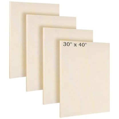 Aodaer 4 Pack Wood Panels 30 x 40 Inch Wooden Panels Canvas Unfinished Craft Wood Boards Panel for Art Crafts Acrylic and Oil Painting Pouring DIY Projects - size: 30 x 40 Inch