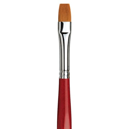da Vinci Watercolor Series 5880 CosmoTop Spin Paint Brush, Flat Synthetic with Red Handle, Size 10 (5880-10) - size: Size 10, style: Flat