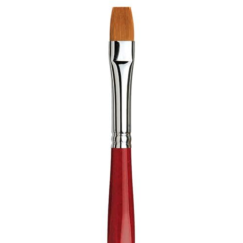 da Vinci Watercolor Series 5880 CosmoTop Spin Paint Brush, Flat Synthetic with Red Handle, Size 10 (5880-10) - size: Size 10, style: Flat