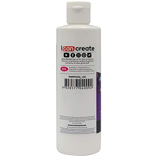 Mont Marte Premium Pouring Acrylic Paint, 240ml (8.11oz), Titanium White, Pre-Mixed Acrylic Paint, Suitable for a Variety of Surfaces Including Stretched Canvas, Wood, MDF and Air Drying Clay.