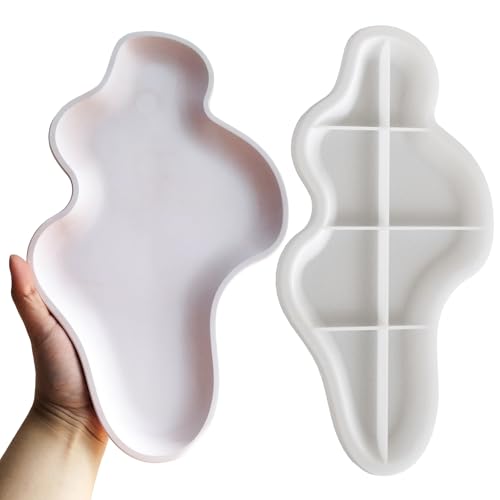Wehous Large Irregular Tray Resin Concrete Molds, Cloud Shape Tray Silicone Mold, Creative Storage Container Trinket Jewelry Plate Dish Vanity Candle Holder Epoxy Casting Mold Wedding Christmas Decor - color: Cloud Tray