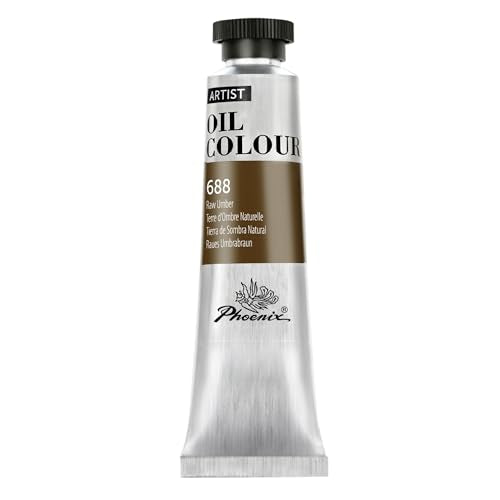 PHOENIX Raw Umber Oil Paint - 40ml / 1.35 Fl oz. Single Tube - Artist Quality Oil Based Paint for Professionals - color: Raw Umber
