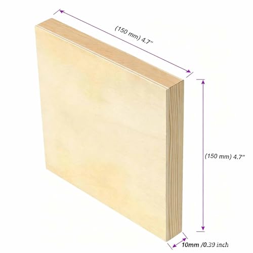 JOIKIT 20 Pack 4.7 x 4.7 Inch Wood Canvas Panels, 0.86cm Thick Wooden Canvas Board Unfinished Wood Cradled Painting Panel Boards, Artist Wooden Canvases for Burning, Pouring, String Art, Crafts - size: 5 x 5 inch 20PCS