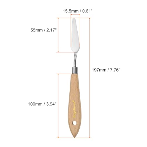 HARFINGTON 4pcs 7# Painting Palette Knife Pointy Stainless Steel Art Spatula Painting Pallet Knives Scrapers Tools with Plastic Handle for Acrylic Oil Canvas Mixing Spreading - size: 55mm x 15.5mm