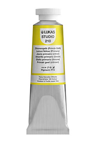 Lukas Studio Artist Oil Color Paints - High-pigment oil paint made with natural binder for artist, painting, & more! - [Lemon Yellow (Primary) - 37 mL] - color: Lemon Yellow (Primary), size: 1.3 Fl Oz (Pack of 1)