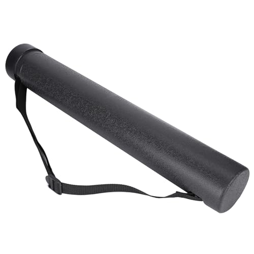 GOTOTOP Drawing Tube, PE Plastic Telescopic Poster Storage Tube 22.2 to 34.4in Flip Cover Document Carrier for Posters Maps Artwork Students Artists Studio Travel (Black) - color: Black