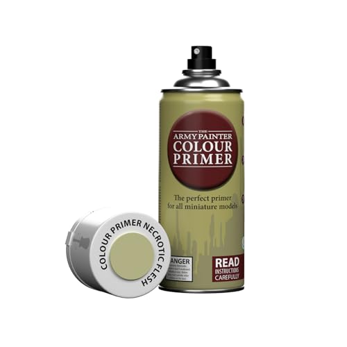 The Army Painter Color Primer Spray Paint, Necrotic Flesh, 400ml, 13.5oz - Acrylic Spray Undercoat for Miniature Painting - Spray Primer for Plastic Miniatures - color: Necrotic Flesh