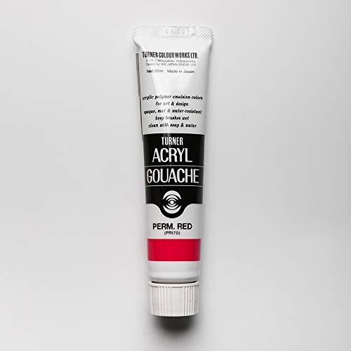Turner Colour Works Acryl Gouache Artist Acrylic Paint - Single 20 ml Tube - Permanent Red - color: Permanent Red, size: 0.7 Fl Oz (Pack of 1)