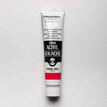 Turner Colour Works Acryl Gouache Artist Acrylic Paint - Single 20 ml Tube - Permanent Red - color: Permanent Red, size: 0.7 Fl Oz (Pack of 1)