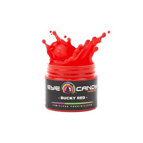 Eye Candy Resin Pigment Paste – Highly Pigmented Epoxy Color, 2 oz, Solid Non-Metallic, Mixable for Custom Shades (Bucky Red) - color: Bucky Red