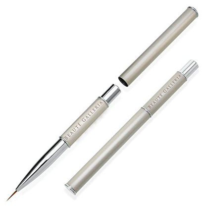 Beaute Galleria 1 Piece Kolinsky Sable Nail Art Liner Striping Brush, for Thin Fine Line Drawing, Detail Painting, Striping, Blending, One Stroke, Acrylic Nail Art Brush (Size: 0#) - size: Liner (10mm)