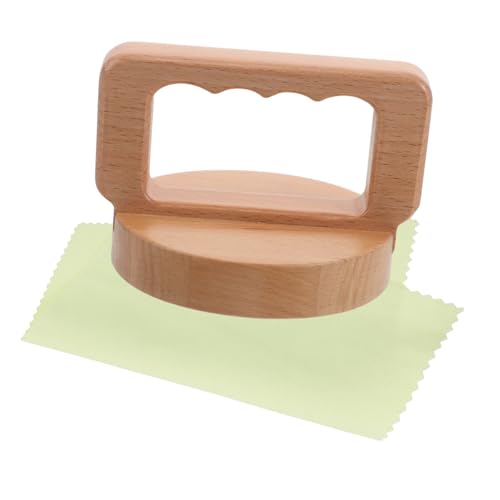 Hemobllo Wood Block Printing Baren with Ergonomic Handle and Cleaning Cloth – 4 Inch Linocut Printmaking Pressing Tool for Artists and Crafting Projects