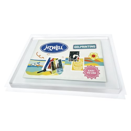 HTWELL 5"x7" Reusable Gel Printing Plate for Monoprinting Art | Upgraded Non-Aging Bubble-Free, Non-Stick for Easy Peeling, for Card Making, Scrapbooking, Crafts & Home Decor, Easy Clean - size: 5” × 7”