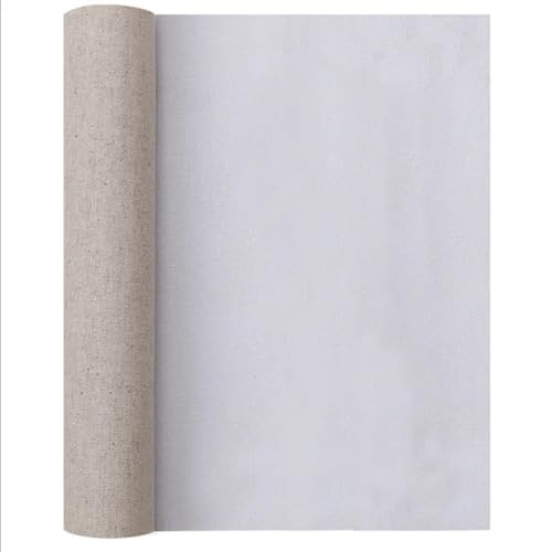 Linen Blend Canvas Roll Primed Blank 1m for Oil Painting 28-88cm Width(Width 28cm) - color: Width 28cm