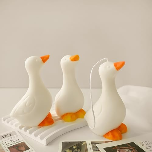 Duck Molds Duck Animal Candle Resin Mold - Resin Casting Silicone Molds for Home Decor & Candle Making Wave Spiral Mold - color: jh-duck-1125