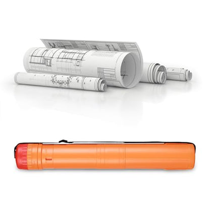 Expandable Poster Tube, Expandable from 17" to 29" Drawing Tube, Art Painting Tube for Sketches, Orange