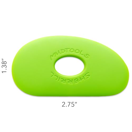 Mudtools Pottery Ribs – Shape 0 Polymer Rib (Green Medium), Small Kidney-Shaped Clay Shaping Tool for Clay & Ceramics (G0) - color: Green - Medium (G0)