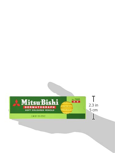 Mitsubishi Pencil K7600.2 Oil-Based Dermatograph Colored Pencils, Yellow, 1 Dozen, 0.4 x 6.7 inches (1 x 17 cm)