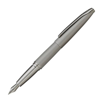 Cross ATX Sandblasted Titanium Gray Stainless Steel Fine Nib Fountain Pen - Refillable Pen for Smooth Writing - Black Ink - Comfortable Grip - Long-Lasting - Professional Office Supplies - color: Sandblasted Titanium Gray, style: Fine Nib