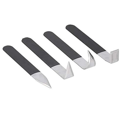 Generic 4Pcs Pottery Sculpture Tools, Stainless Steel Carving Set Anti Slip Rubber Handle DIY Modeling Kit for Clay Embryo Repair Craft Art Beginner Use