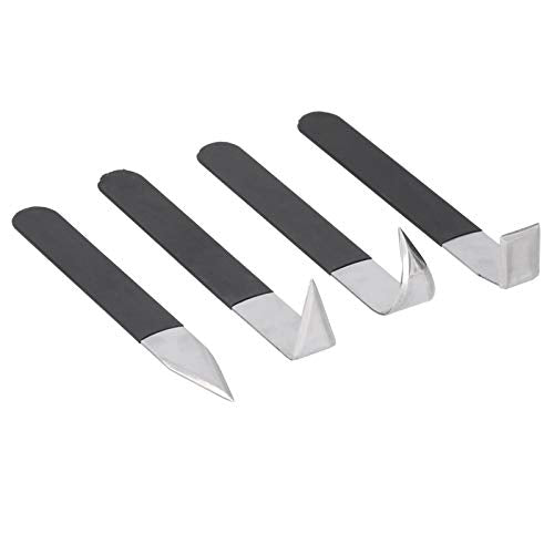 Generic 4Pcs Pottery Sculpture Tools, Stainless Steel Carving Set Anti Slip Rubber Handle DIY Modeling Kit for Clay Embryo Repair Craft Art Beginner Use