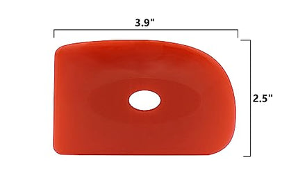 Creative Hobbies Red Soft Silicone Pottery - Pack of 2 | Ultra-Soft Ceramic Sculpting Tool for Smooth Finishing and Removing Finger Marks | Essential Tool for Potters (Shape 5) - color: Shape 5
