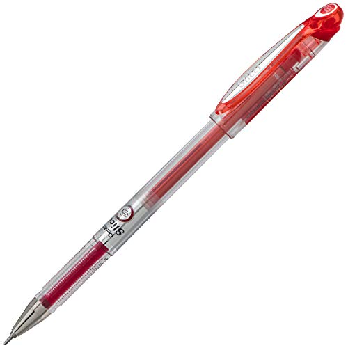 Pentel Arts Slicci 0.25 mm Extra Fine Gel Pen, Red Ink, Box of 12 (BG202-B) - color: Red, size: 12 Count (Pack of 1), style: 0.25mm