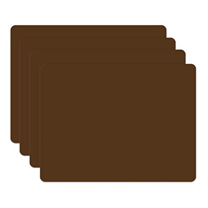 Silicone Placemats, Food-Grade Non-Slip Waterproof, Dining, Stain Resistant, Countertop Protector, Kitchen Counter Mat, Heat Resistant, Baking mat Dishwasher Safe (15.7x11.8Inch-4pack, Coffee) - color: Coffee, size: 15.7x11.8Inch-4pack