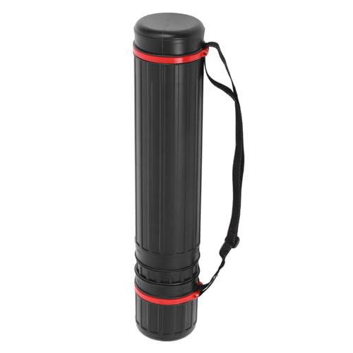 Hemobllo Telescoping Poster Tube Small Plastic Storage Tube with Cap Adjustable Extendable Black Art Blueprint Mailing Transport Case for Document and Drawing Storage