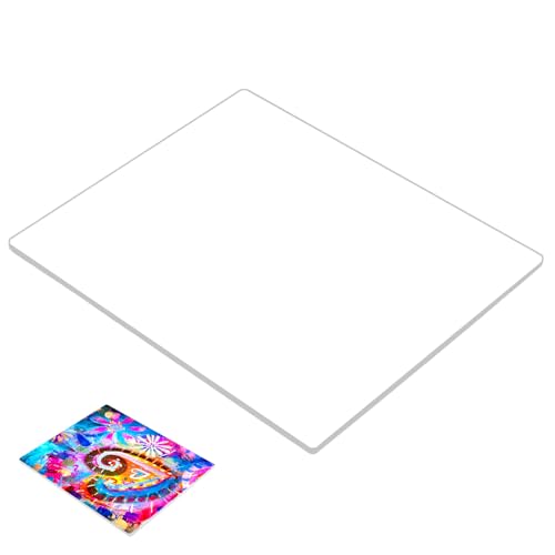 QWORK 12 x 14 Inch Gel Printing Plate 1/4 Thick Reusable Monoprinting Plate for Scrapbooking & Art Journaling – Clear Press Plate for Acrylic Paint, Fabric & Card Making Projects