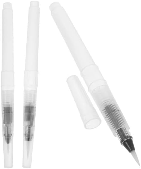 3Pcs White 12cm Water Coloring Brush Pens, Water Soluble Pencil,Aqua Pen for Watercolor Painting,Markers,Water Brush Pen Sets Paintbrushes Painting, Drawing and Art Supplies