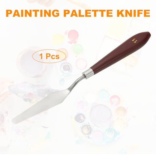 HARFINGTON Palette Knife Painting Tool 3.35" x 0.71" Stainless Steel Art Spatula Pallet Knives Scrapers Tools with Plastic Handle for Acrylic Oil Canvas Mixing Spreading, Red/Silver - size: 3.35" x 0.71"