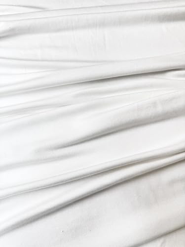 Cotton Jersey Spandex Fabric - Soft - Breathable - All Way Stretch Fabric - Medium Weight - Perfect Choice for Baby Grow, Tshirts, and Cotton Jersey Sheets - 58 Inches Wide - 1 Yard (White) - color: White