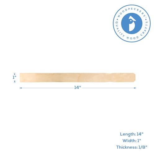 14 Inch Paint Sticks, Box of 500 Hardwood Paint Stirrers, Wood Mixing Paddles for Epoxy or Resin, Garden or Library Markers by Woodpeckers - size: 14 inch