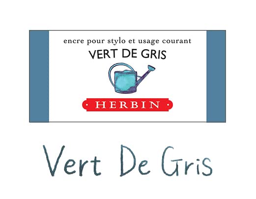 Jacques Herbin 13007T - 30ml Bottle of ink for Fountain Pens and Rollerball Pens - Vert de gris - color: Green Gray, size: 1 fl oz