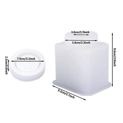 4 Style DIY Jewelry Resin Casting Molds Bottle Storage Jar with Lid Crystal Epoxy Mold Kit Handmade Craft Aromatherapy Candle Making Tool Clear Silicone Plaster Clay Mould (Square Bottle) - color: (Square Bottle)