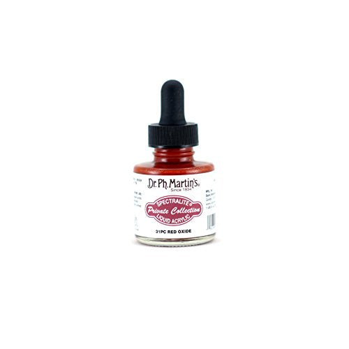 Dr. Ph. Martin's Spectralite Private Collection Liquid Acrylics (31PC) Arcylic Paint Bottle, 1.0 oz, Red Oxide, 1 Bottle