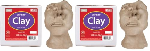 AMACO 4630-3C Air Dry Modeling Clay, 10-Pound, Gray (Pack of 2) - size: Pack of 2