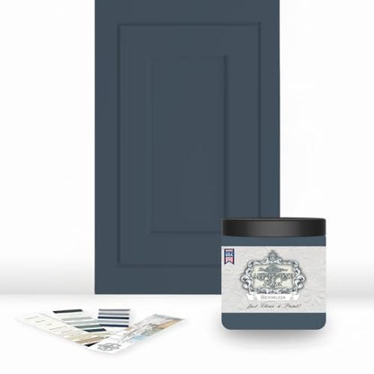 ALL-IN-ONE Paint by Heirloom Traditions, Bermuda (Blue Gray), 8oz Sample - Durable cabinet and furniture paint. Built in primer and top coat, no sanding needed. Includes our 30 featured color card. - color: Bermuda, size: 8 Fl Oz (Pack of 1)