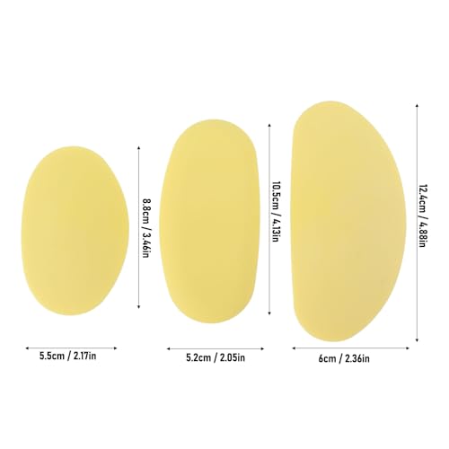 3Pcs Soft Rubber Rib for Pottery Clay, 3 Sizes Ceramic Sculpting Essential Tool for Pottery DIY Craft Work (Yellow)