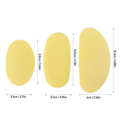 3Pcs Soft Rubber Rib for Pottery Clay, 3 Sizes Ceramic Sculpting Essential Tool for Pottery DIY Craft Work (Yellow)