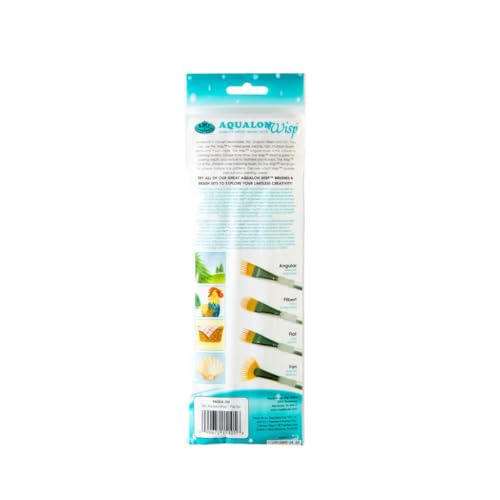 Royal & Langnickel Aqualon Wisp Flat Artist Brush Set, 5-piece - style: Flat