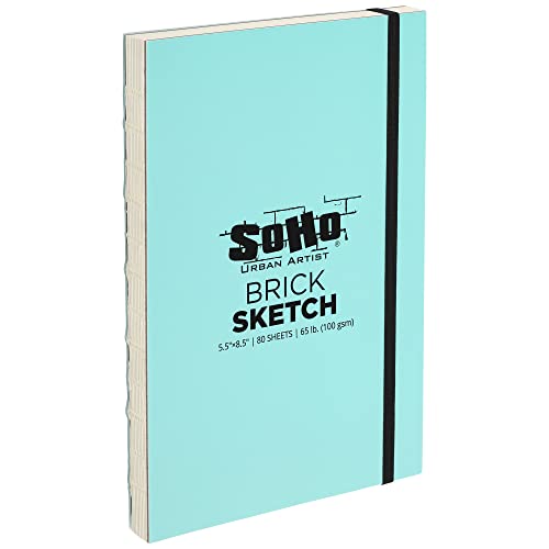 SoHo Urban Artist Brick Sketchbook Journals, 20 Pack, for Sketching, Drawing, Colored Pencils, Graphite, and More - Sketch 5.5"x8.5" (100 GSM, 80 Sheets)