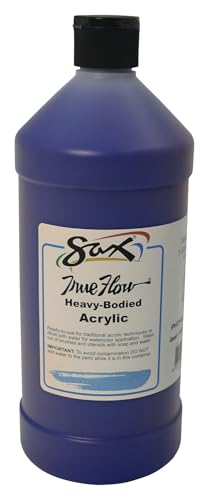 Sax Heavy Body Acrylic Paint for School and Arts and Crafts Use, Phthalo Blue, 1 Quart - color: Phthalo Blue, size: 32 Fl Oz (Pack of 1)