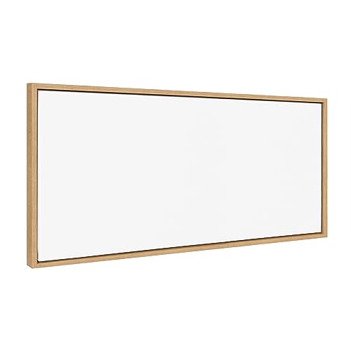 Kate and Laurel Sylvie Blank Framed Canvas Wall Art, 18x40 Natural, Modern Empty Canvas for Paint-Your-Own Art, Premium Canvas Already Framed - color: Natural, size: 18"L x 40"W